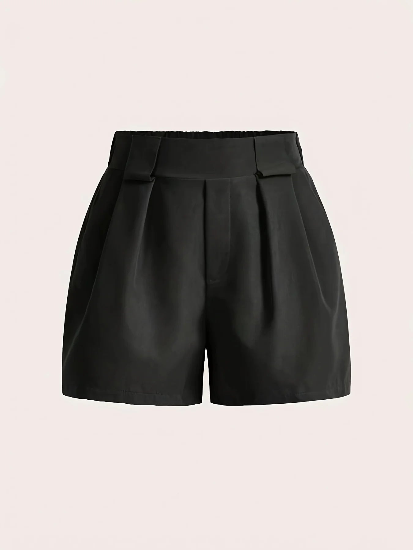 Ladies' Casual Versatile Solid Color Simple Pocket Elastic Waist Shorts