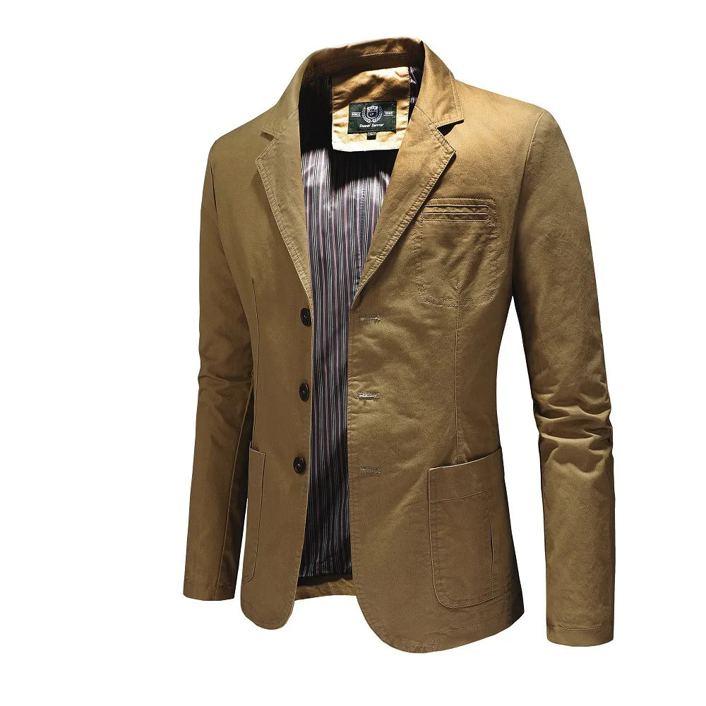 New Spring Men Cotton Business Casual Suits Jackets Blazers Male Slim Fit Blazers Formal Wear Suits Coats Mens Clothing Size 4XL