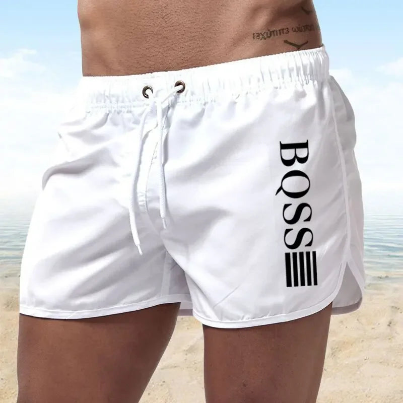 Men's Fast-Drying Swim Shorts – Breathable Beachwear Swim Trunks with Drawstring