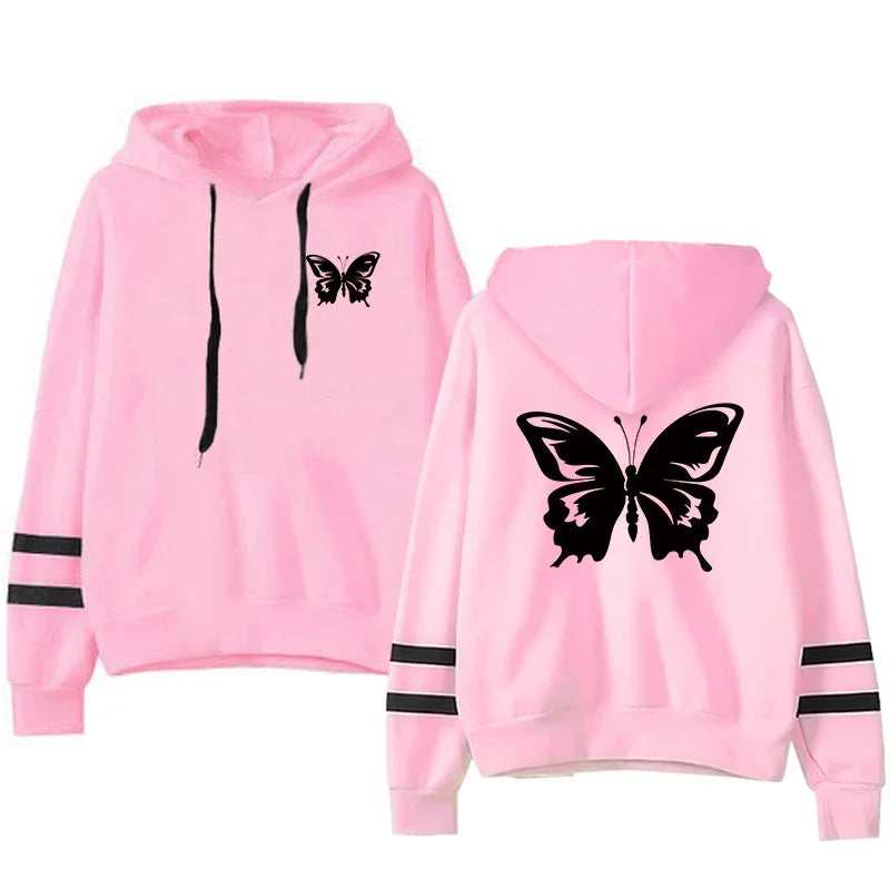 Casual Daily Women Tracksuit Hoodies Quality Single Piece Stripe Sweatshirt and Sweatpants Comfort Outdoor Jogging Autumn Winter