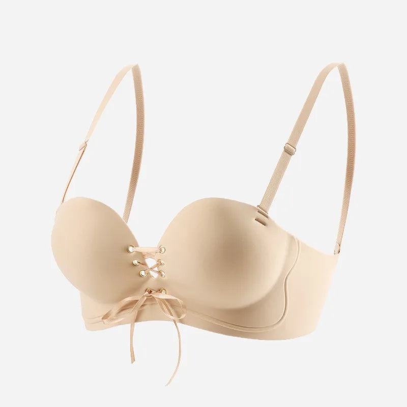 セクシーな Sek-sual'nyy Chic Pink Plaid Wireless Bra AA Cup Lift Shape Seamless U-Back Fashion Everyday Women’s Underwear BANERDANNI