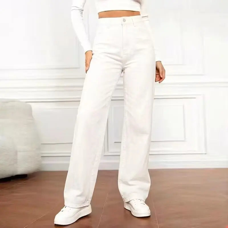 High Waist Straight Leg Jeans Women's Slimming Loose Fit