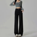 Women's High-Waisted Wide-Leg Jeans with Double-Button Closure