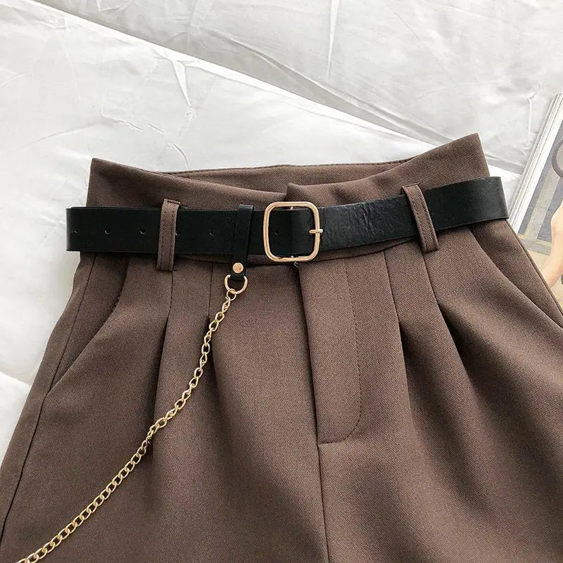 Women's Summer Suit Shorts 2025 New Korean Version Slim High Waist Casual