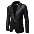 Fashionable Casual PU Leather Men's Suit Autumn Winter New Style Large Size Comfortable Fit Chinese Menswear Western Suit