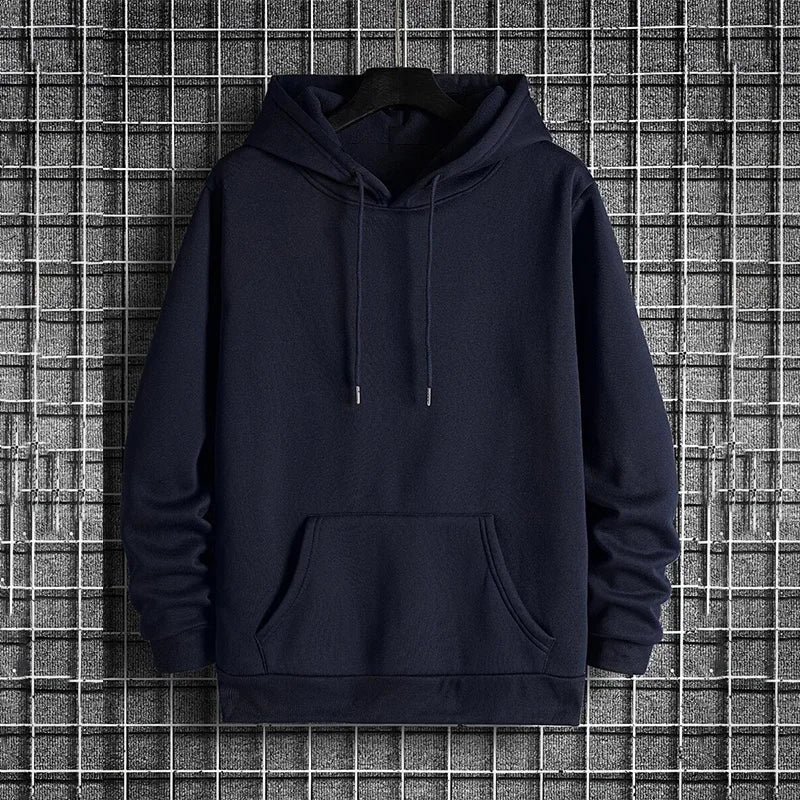 Autumn Winter Solid Color Hoodie and Sweatpants Men's Tracksuit Urban Casual Fashion Sportswear Male Daily Training Jogging Suit