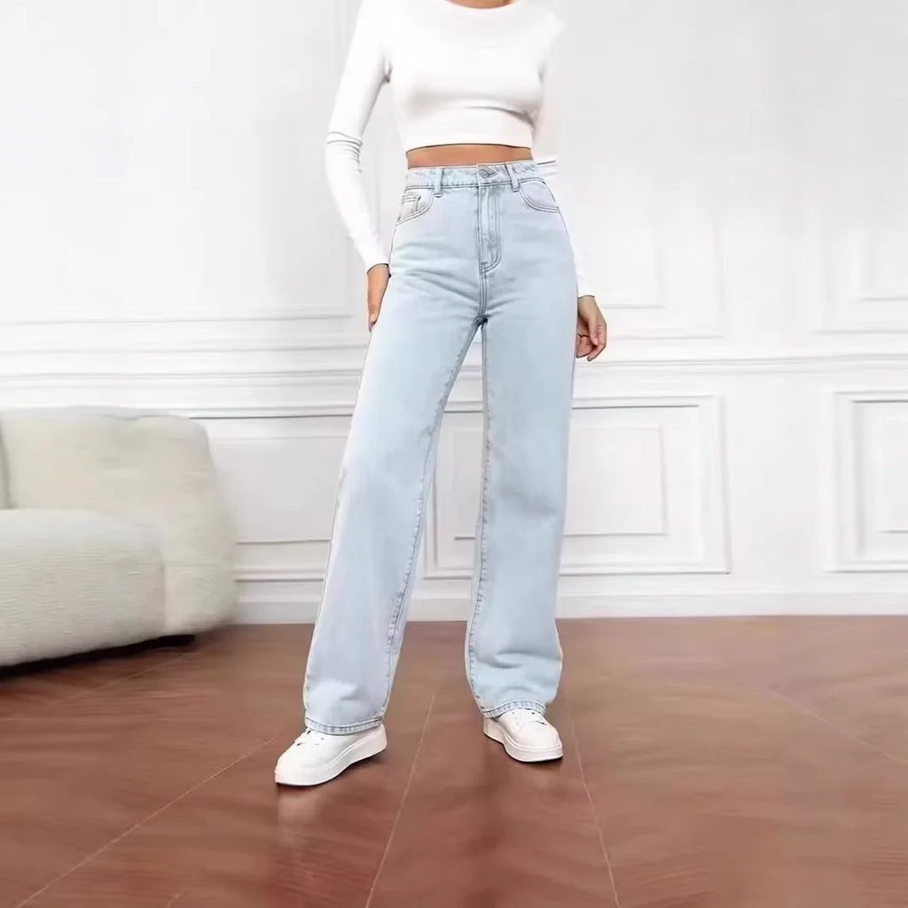 High Waist Straight Leg Jeans Women's Slimming Loose Fit
