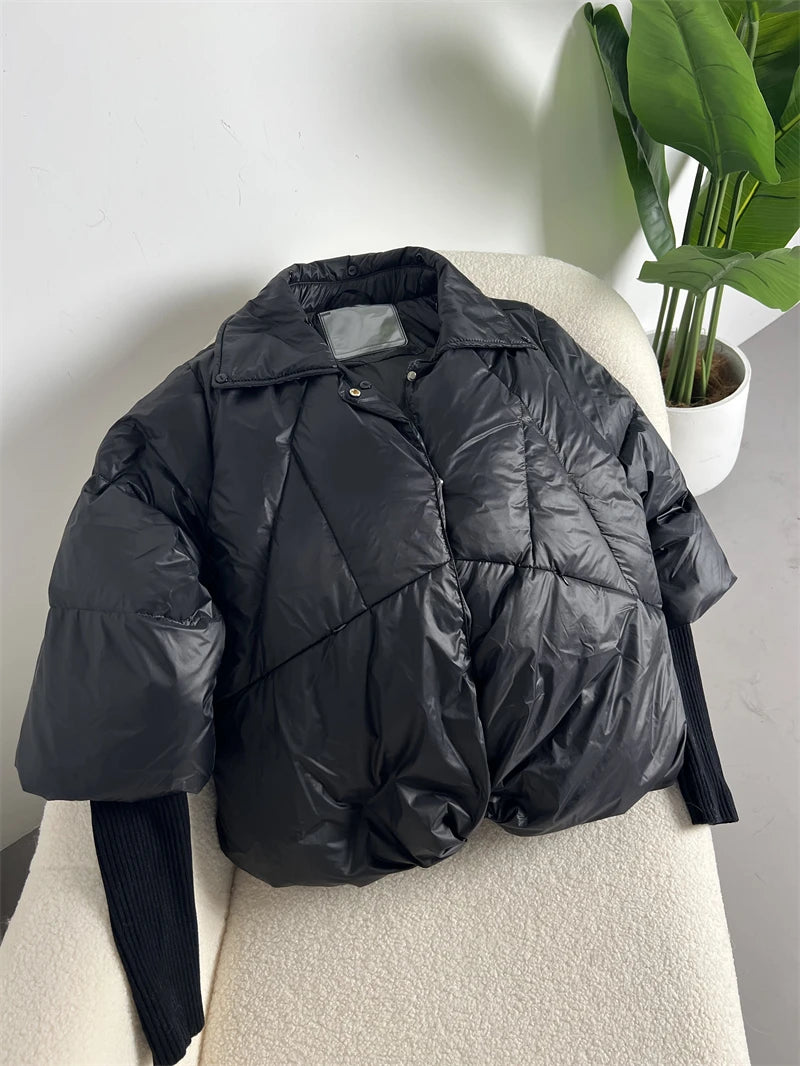 Loose Natural Real Fox Fur Collar Coat Thick New European Fashion White Duck Down Jacket Winter Women Warm Luxury Outerwear