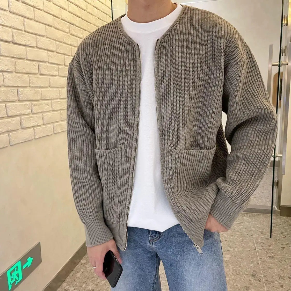 Men’s Knitted Cardigan – Casual Autumn & Winter Sweater
