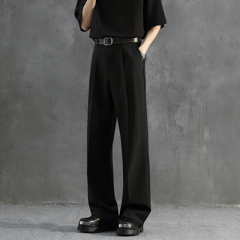 White Business Luxury Suit Pants Men Korean Fashion Dress Pants Loose Straight Casual Pants Men's Office Formal Male Trousers