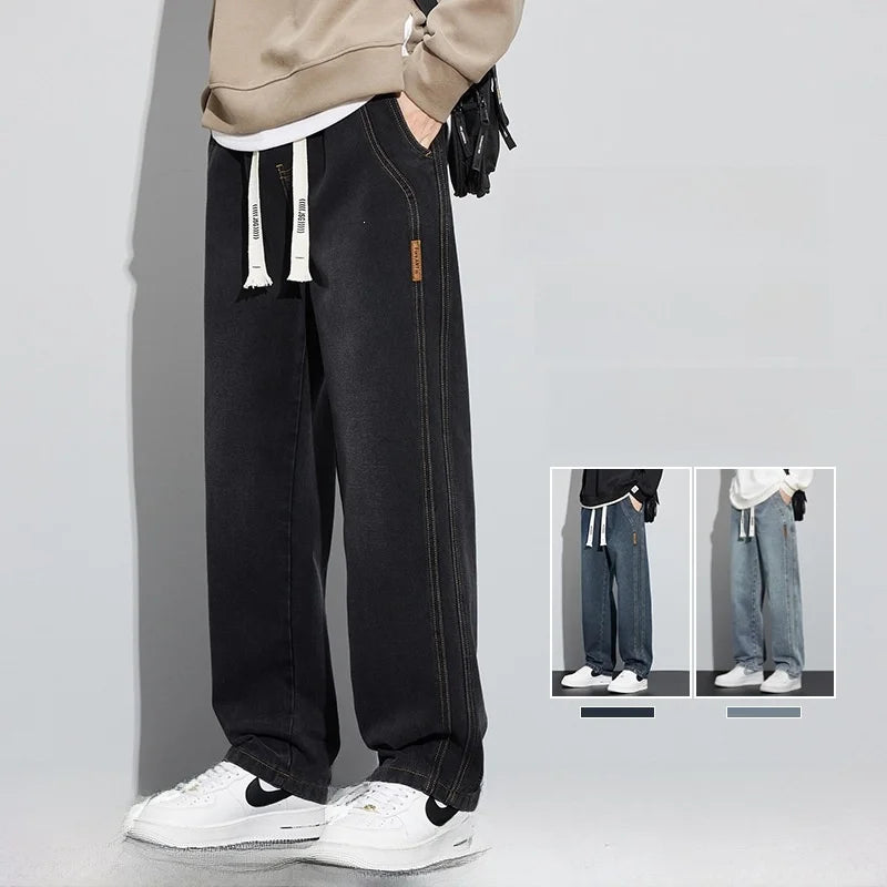 Men's Loose Straight Leg Jeans - Retro Casual Denim