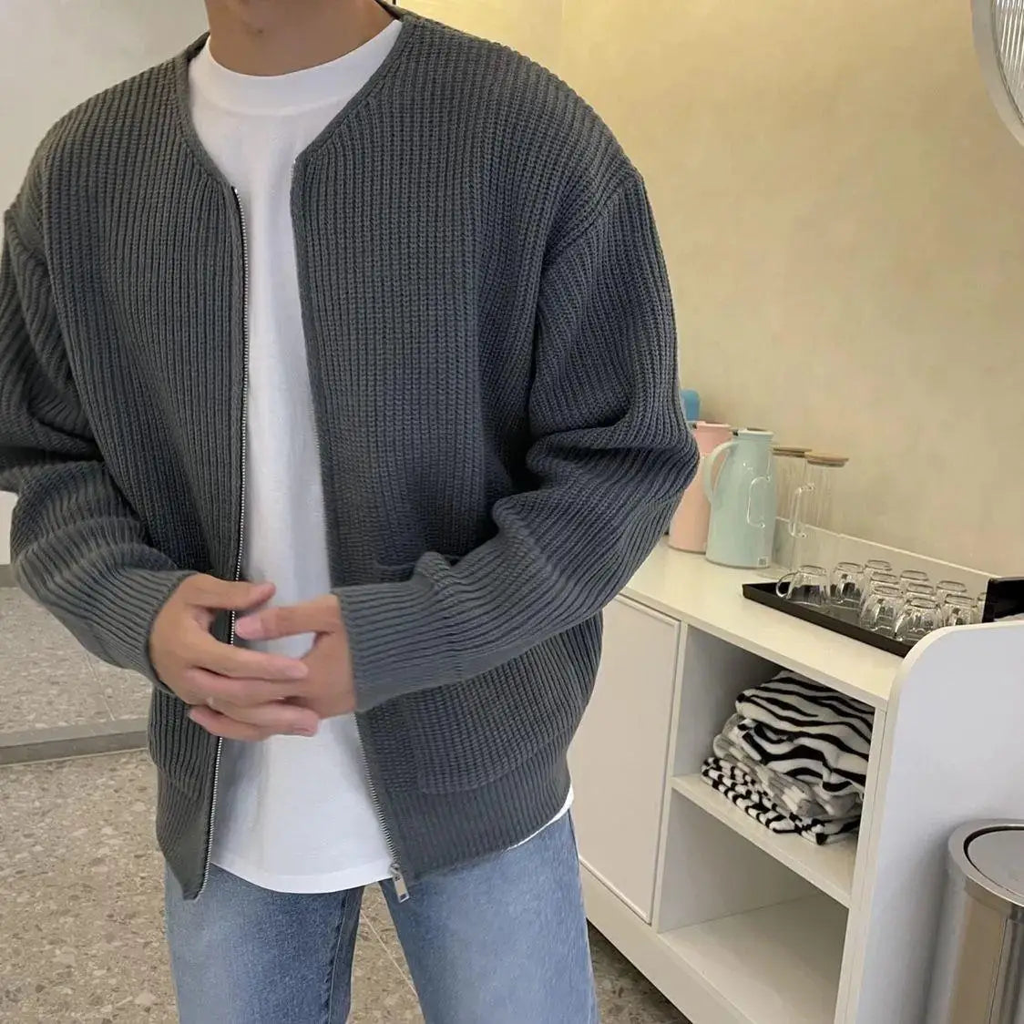 Men’s Knitted Cardigan – Casual Autumn & Winter Sweater