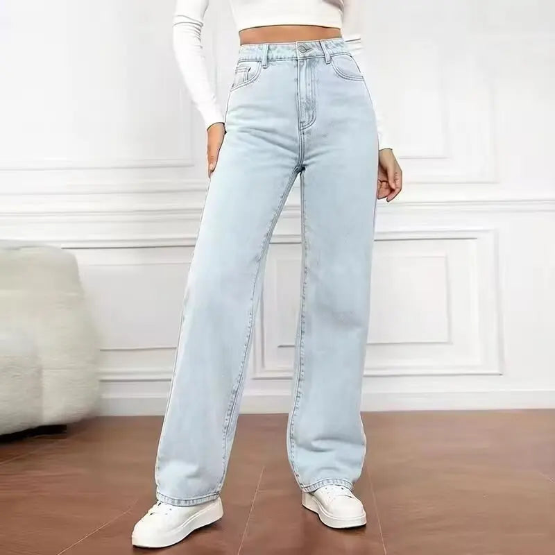 High Waist Straight Leg Jeans Women's Slimming Loose Fit