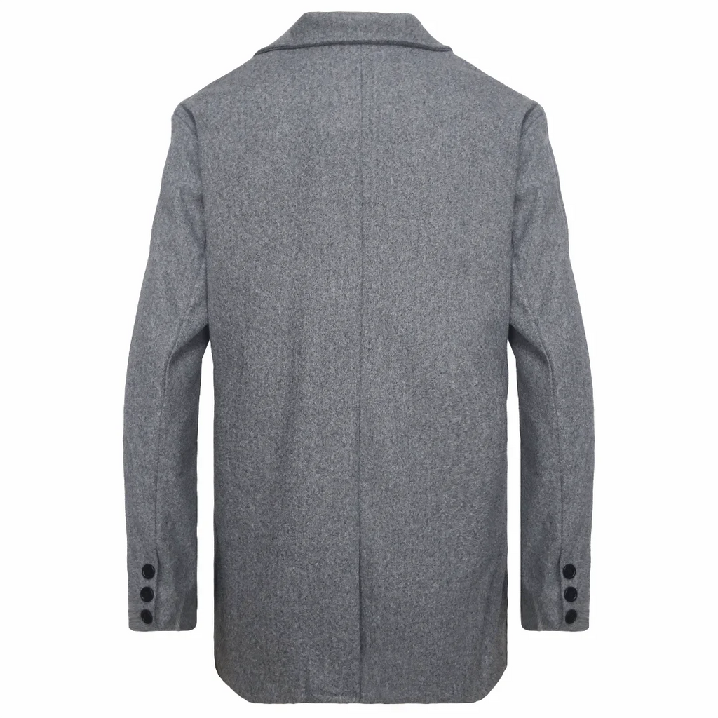 Men's Classic Wool Blend Trench Coat – Casual Slim Fit British Style Winter Jacket
