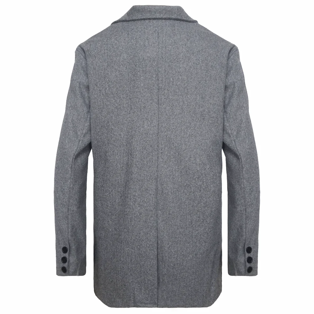 Men's Classic Wool Blend Trench Coat – Casual Slim Fit British Style Winter Jacket