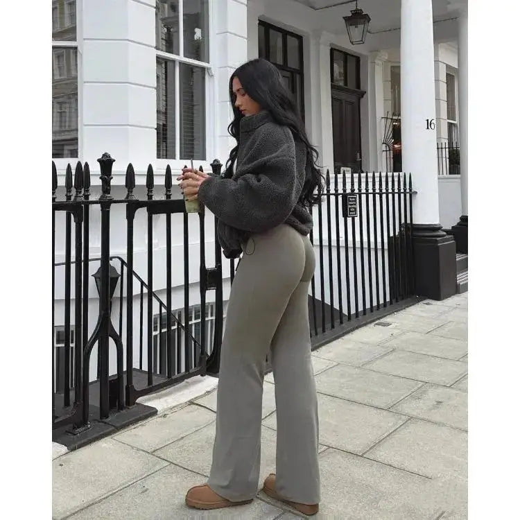 Hip Lifting Straight Sports Trousers Wide Leg Leggings Women High Waist Tummy Control Loose Yoga Pants Gym Workout  Fitness Pant