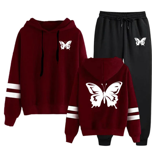 Casual Daily Women Tracksuit Hoodies Quality Single Piece Stripe Sweatshirt and Sweatpants Comfort Outdoor Jogging Autumn Winter