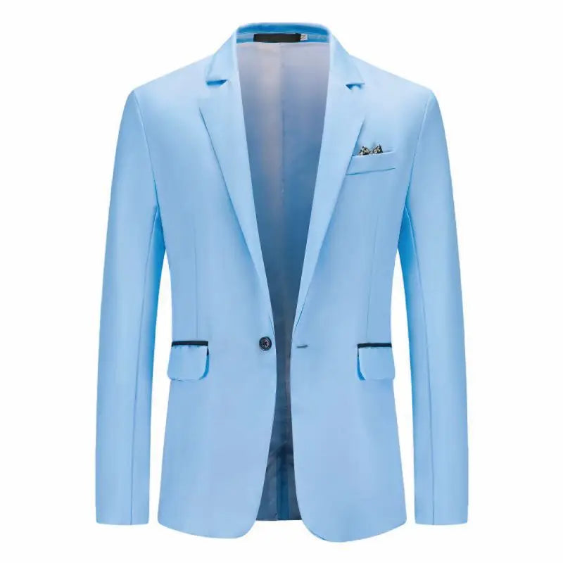 New Men's Single-Button Business Suit Large Size Fashion Casual Open Cardigan Blazer Polyester Fiber All-Season Wear