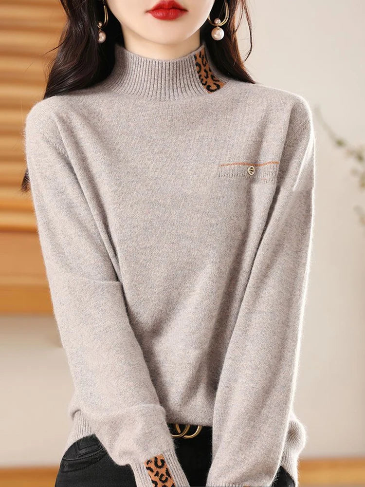 Thick Half High Collar Sweaters Women