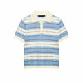 Chic Striped Polo Short-Sleeve Knitwear