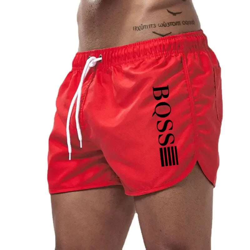 Men's Fast-Drying Swim Shorts – Breathable Beachwear Swim Trunks with Drawstring