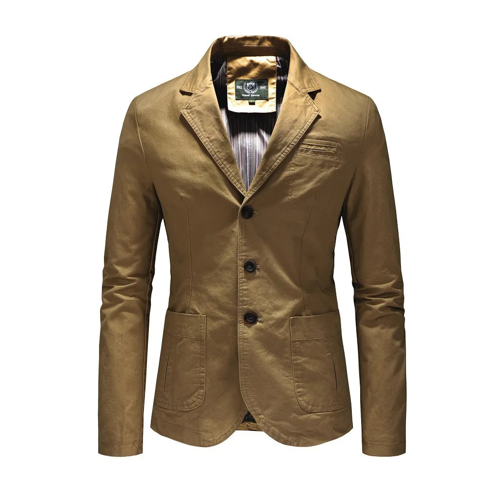 New Spring Men Cotton Business Casual Suits Jackets Blazers Male Slim Fit Blazers Formal Wear Suits Coats Mens Clothing Size 4XL