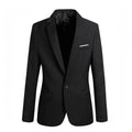 Suit Jacket Solid Color Flap Pockets Men Blazer Classic Casual Business Male Suit Coat Single Button Lapel Suit Jacket Male