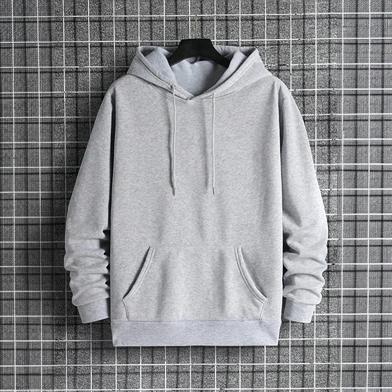 Autumn Winter Solid Color Hoodie and Sweatpants Men's Tracksuit Urban Casual Fashion Sportswear Male Daily Training Jogging Suit