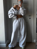 Ladies Fashion Long Sleeve Sportswear Sweatshirt And Trousers Two-Piece Set Autumn Winter Trendy Outfit Casual Comfortable