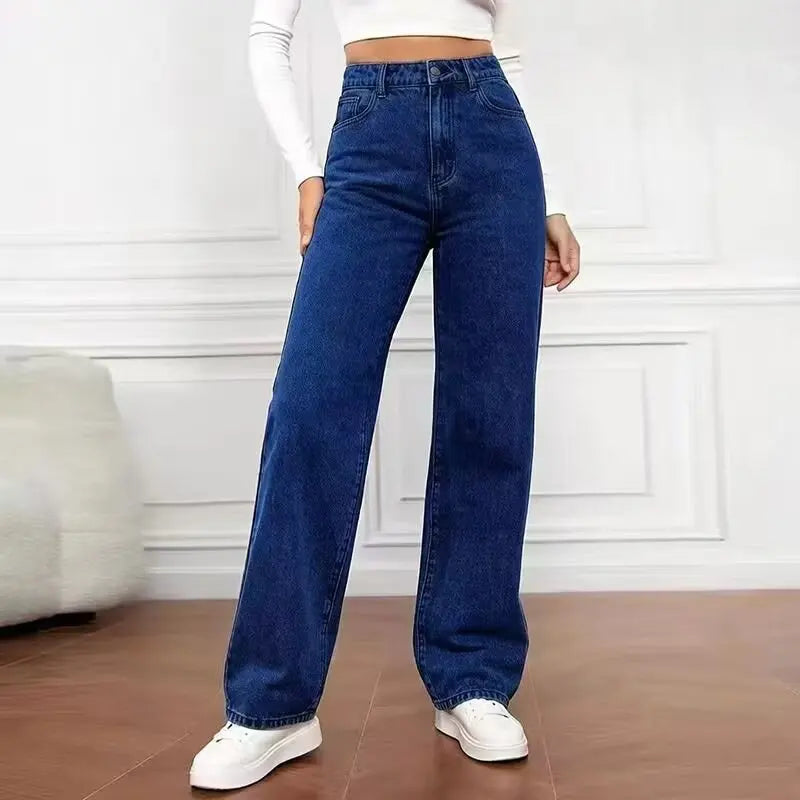 High Waist Straight Leg Jeans Women's Slimming Loose Fit