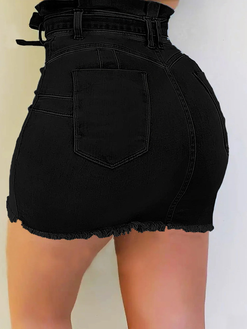 Women Denim Skirts Wrap Hip Pencil Skirt Slim Fit Pockets Button Spliced Solid High Street Sheath Lace Up Jeans Summer 2025