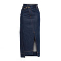 Denim Skirt Women's New Temperament Split Design Sense Niche High Waist Thin Medium and Long Hip Skirt