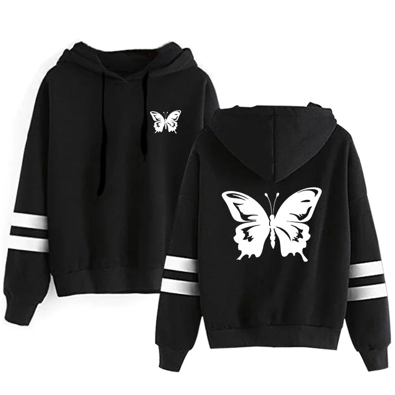 Casual Daily Women Tracksuit Hoodies Quality Single Piece Stripe Sweatshirt and Sweatpants Comfort Outdoor Jogging Autumn Winter