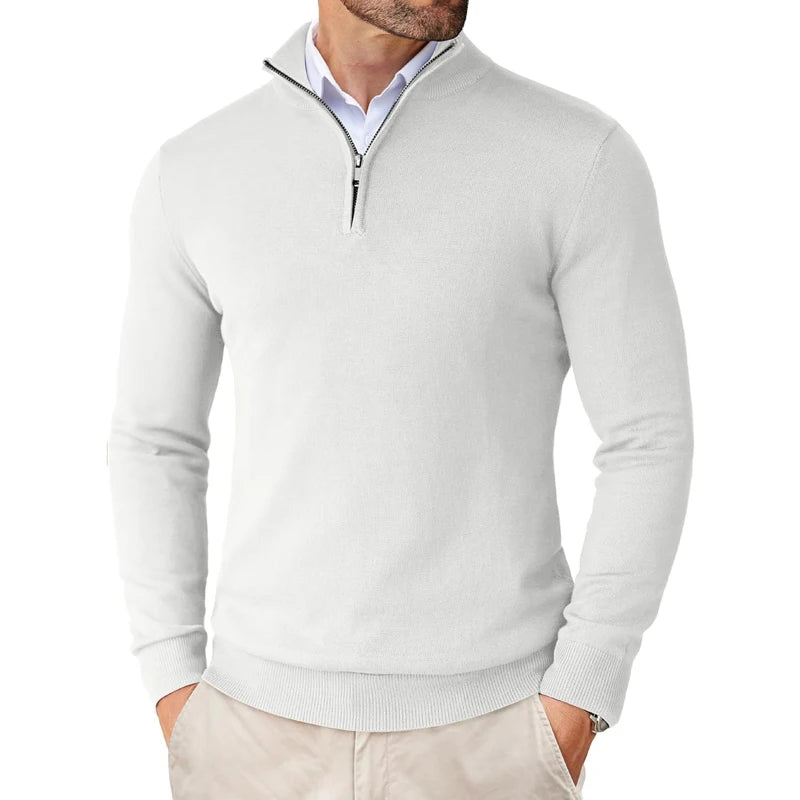 Men's Quarter Zip Sweater - Slim Fit Lightweight Mock Neck Pullover