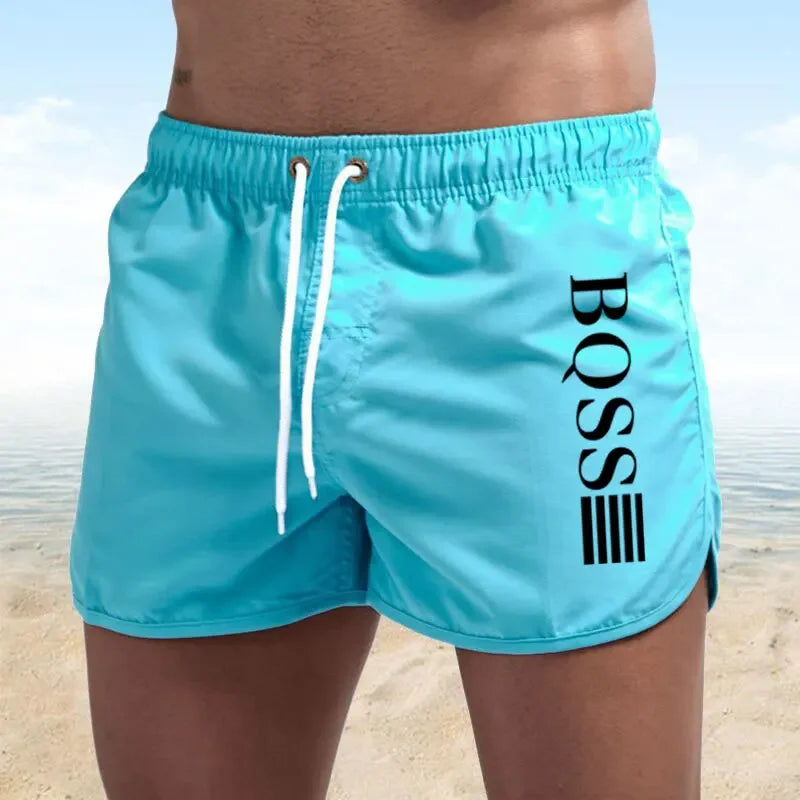 Men's Fast-Drying Swim Shorts – Breathable Beachwear Swim Trunks with Drawstring