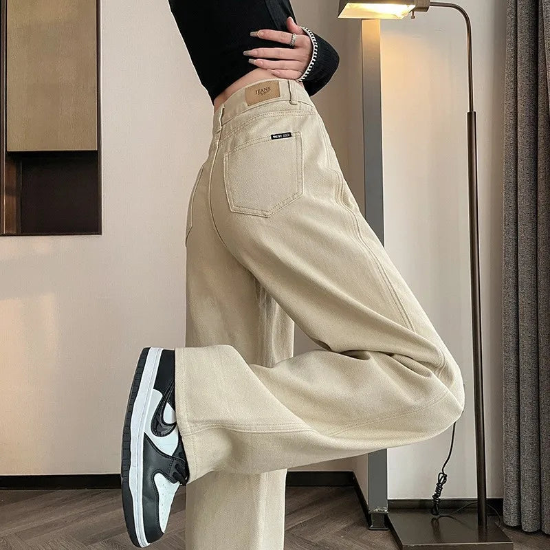 Long Pants Casual Style Khaki Color Women's Jeans Spring Autumn New Arrival