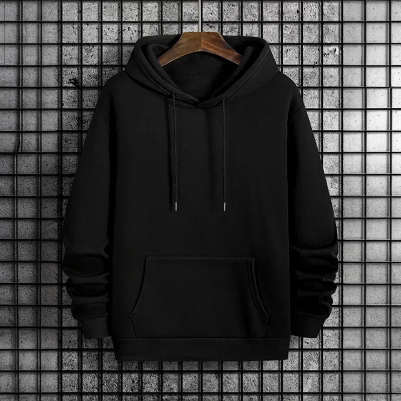Autumn Winter Solid Color Hoodie and Sweatpants Men's Tracksuit Urban Casual Fashion Sportswear Male Daily Training Jogging Suit