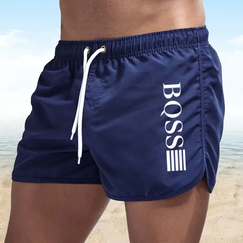 Men's Fast-Drying Swim Shorts – Breathable Beachwear Swim Trunks with Drawstring