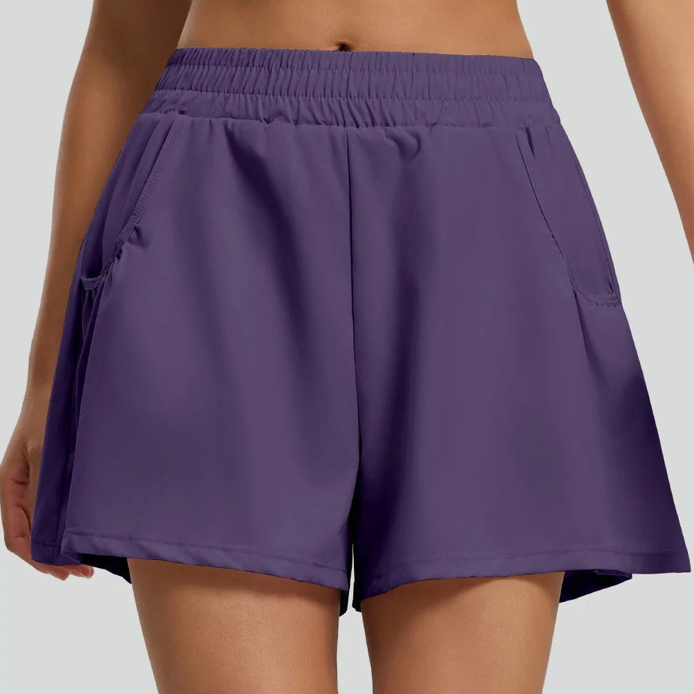 Women's High-Waist Sporty Shorts – Breathable Anti-Glare Casual Athletic Shorts