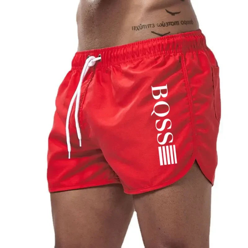 Men's Fast-Drying Swim Shorts – Breathable Beachwear Swim Trunks with Drawstring