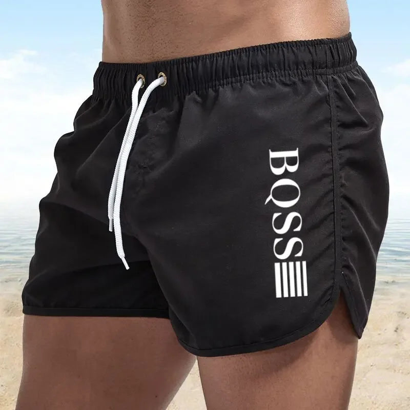 Men's Fast-Drying Swim Shorts – Breathable Beachwear Swim Trunks with Drawstring