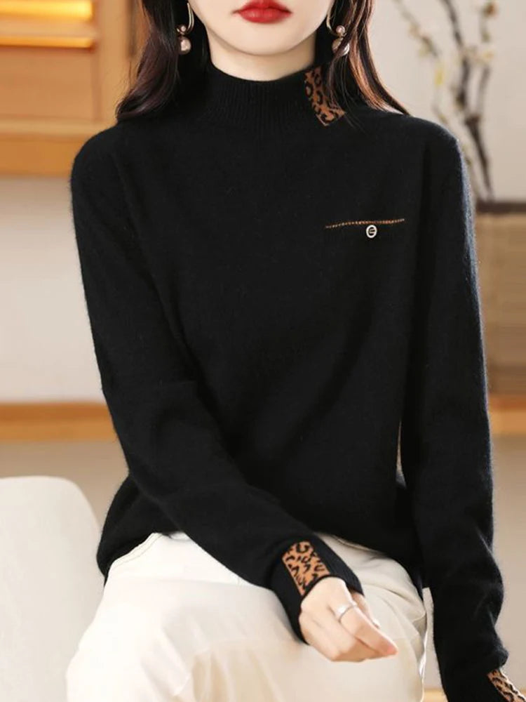 Thick Half High Collar Sweaters Women