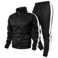 Mens Colorblock Patchwork Tracksuits 2 Piece Set Sweatsuits Sportswear Zip Up Coat with Kanga Pocket Sweatpants Joggers Pants
