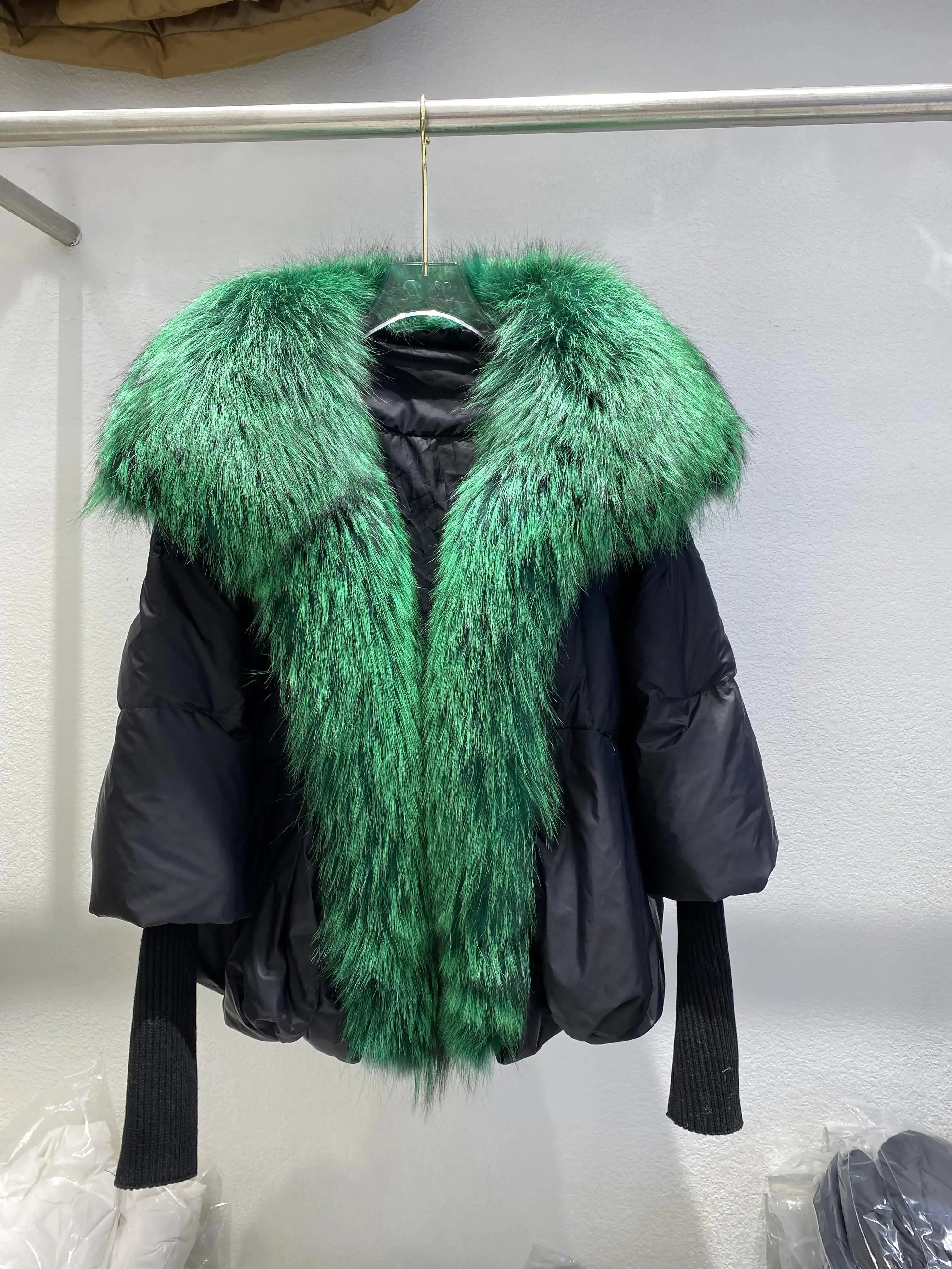 Loose Natural Real Fox Fur Collar Coat Thick New European Fashion White Duck Down Jacket Winter Women Warm Luxury Outerwear