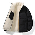 Men's Thickened Fleece Lined Cotton Jacket Autumn Winter Double Sided Wear Loose Warm Lamb Fur Outerwear Casual Chinese Brand