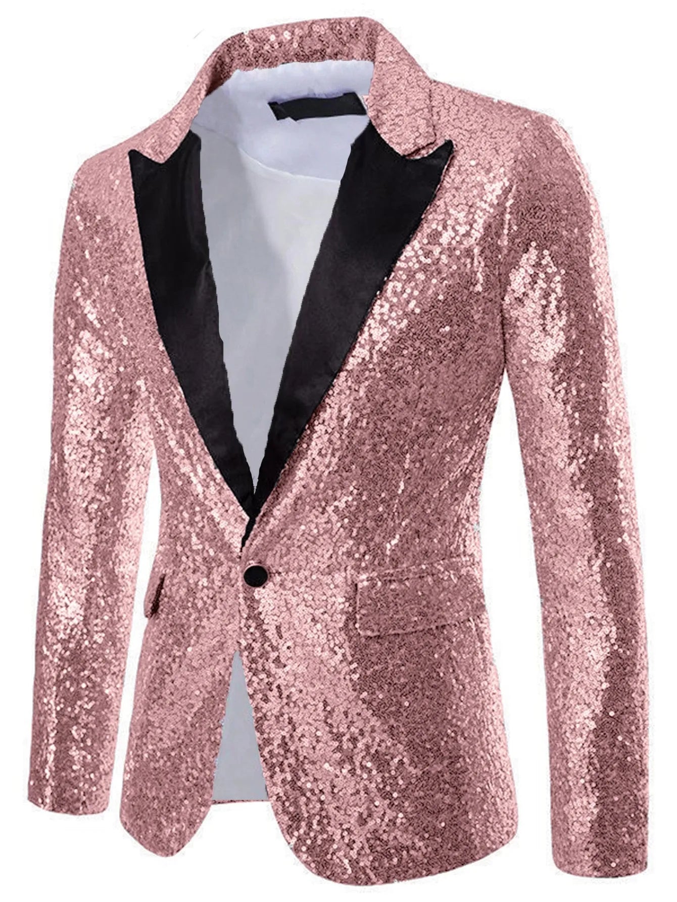 Men's Casual Blazer, Nightclub Style Sequin Suit, Performance Dress, Plus Size Party Coat XZ28
