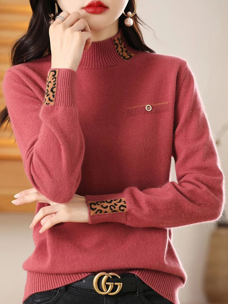 Thick Half High Collar Sweaters Women