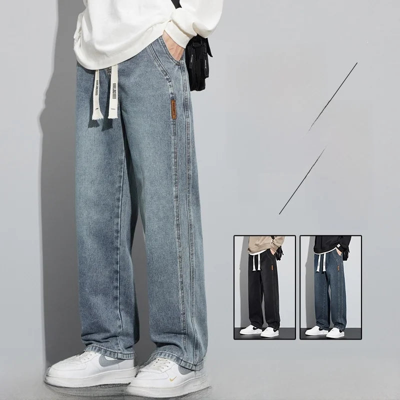 Men's Loose Straight Leg Jeans - Retro Casual Denim