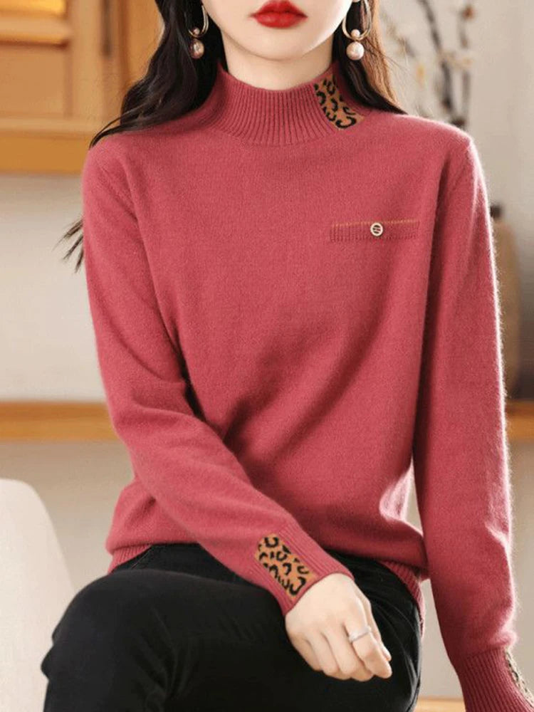 Thick Half High Collar Sweaters Women