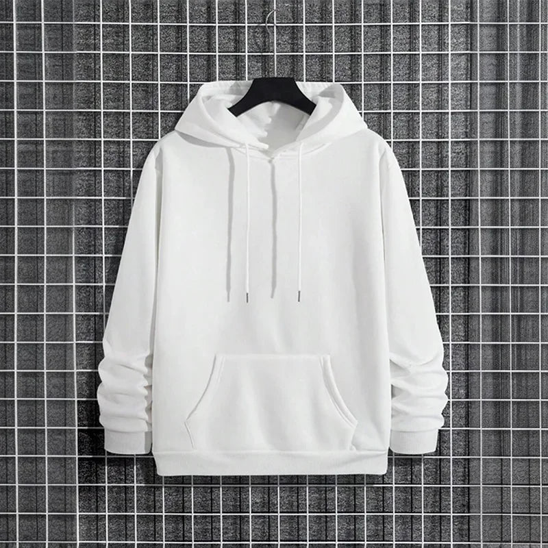 Autumn Winter Solid Color Hoodie and Sweatpants Men's Tracksuit Urban Casual Fashion Sportswear Male Daily Training Jogging Suit